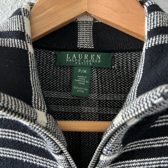 SOLD Ralph Lauren petite size Medium black and white plaid jacket - Picture 4 of 6